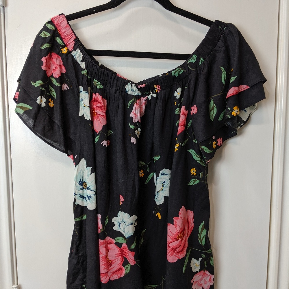 Old Navy Off The Shoulder Floral Blouse/Sz XL